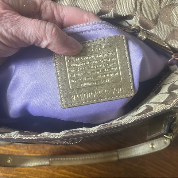 Coach Mosaic Gallery Patchwork Metallic Gold and Tan Tote/Shoulder Bag - Picture 9 of 10